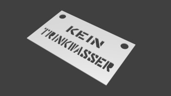 template for spraying KEIN TRINKWASSER (printed colour: yellow)
